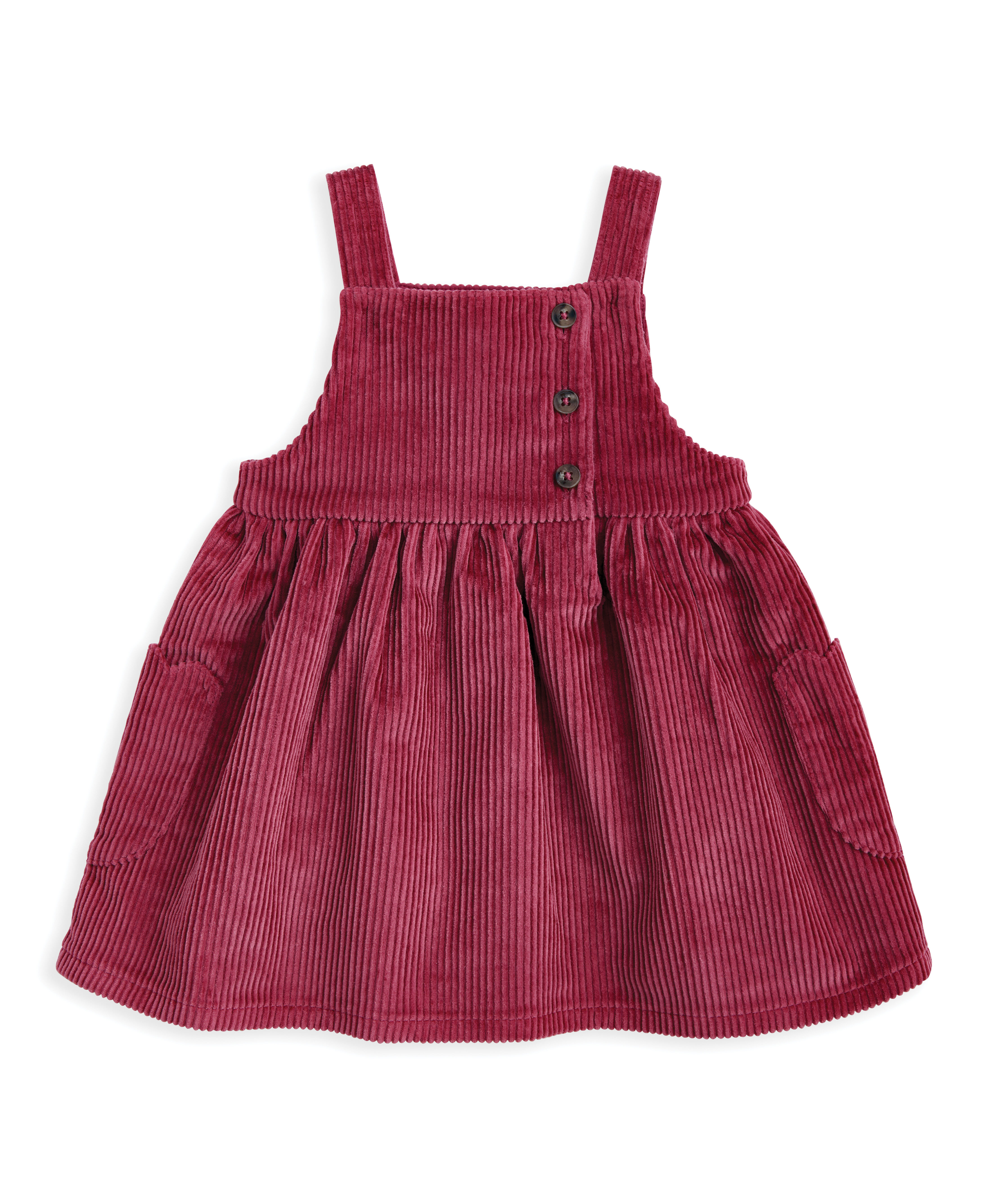 Cord Pinny Dress & Floral Bodysuit Set (2 Pieces) image number 3