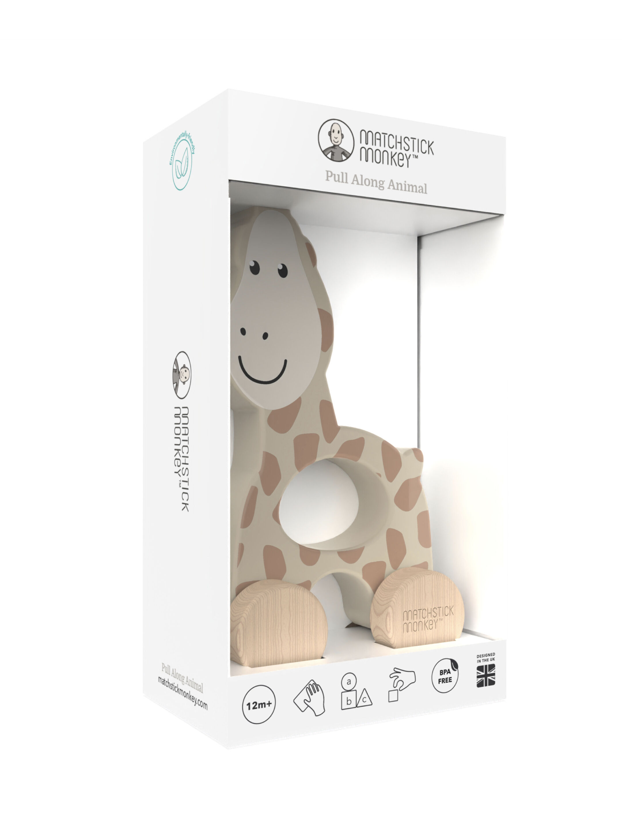 Matchstick Monkey Playtime Pull Along Animal - Gigi Giraffe image number 4