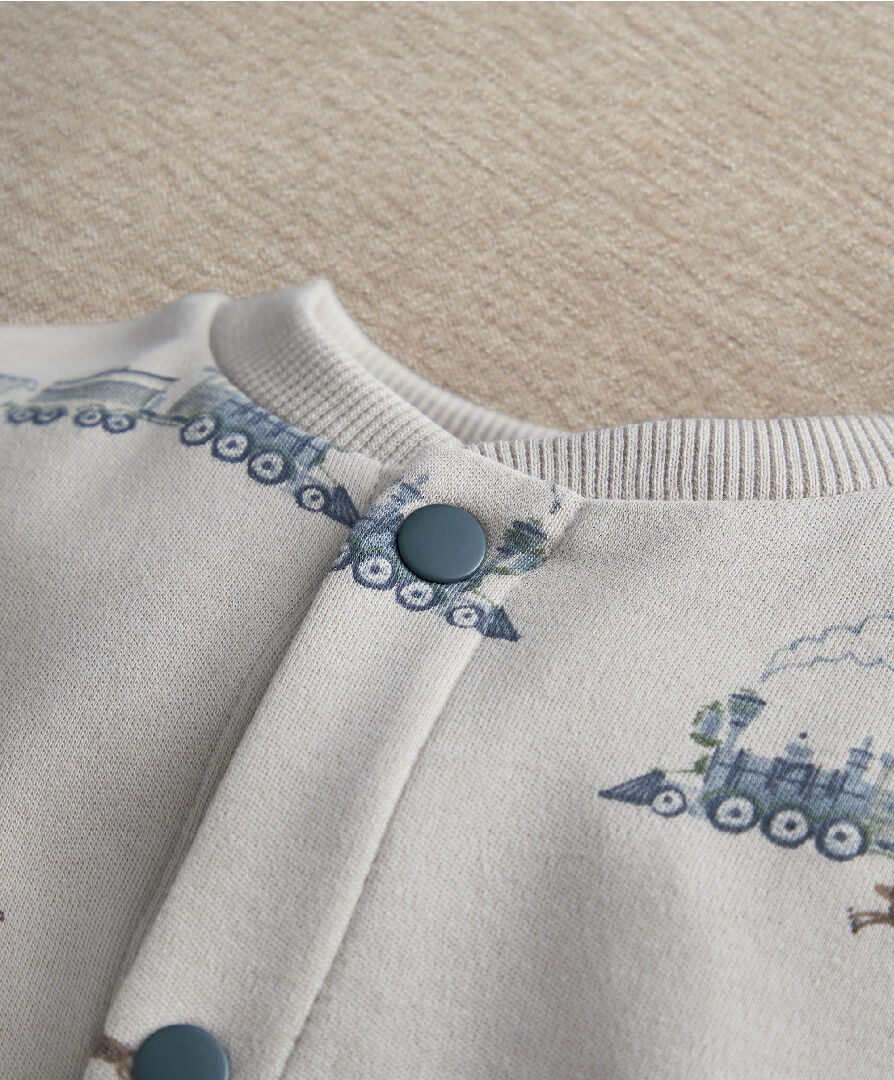 Train Print Romper image number 6