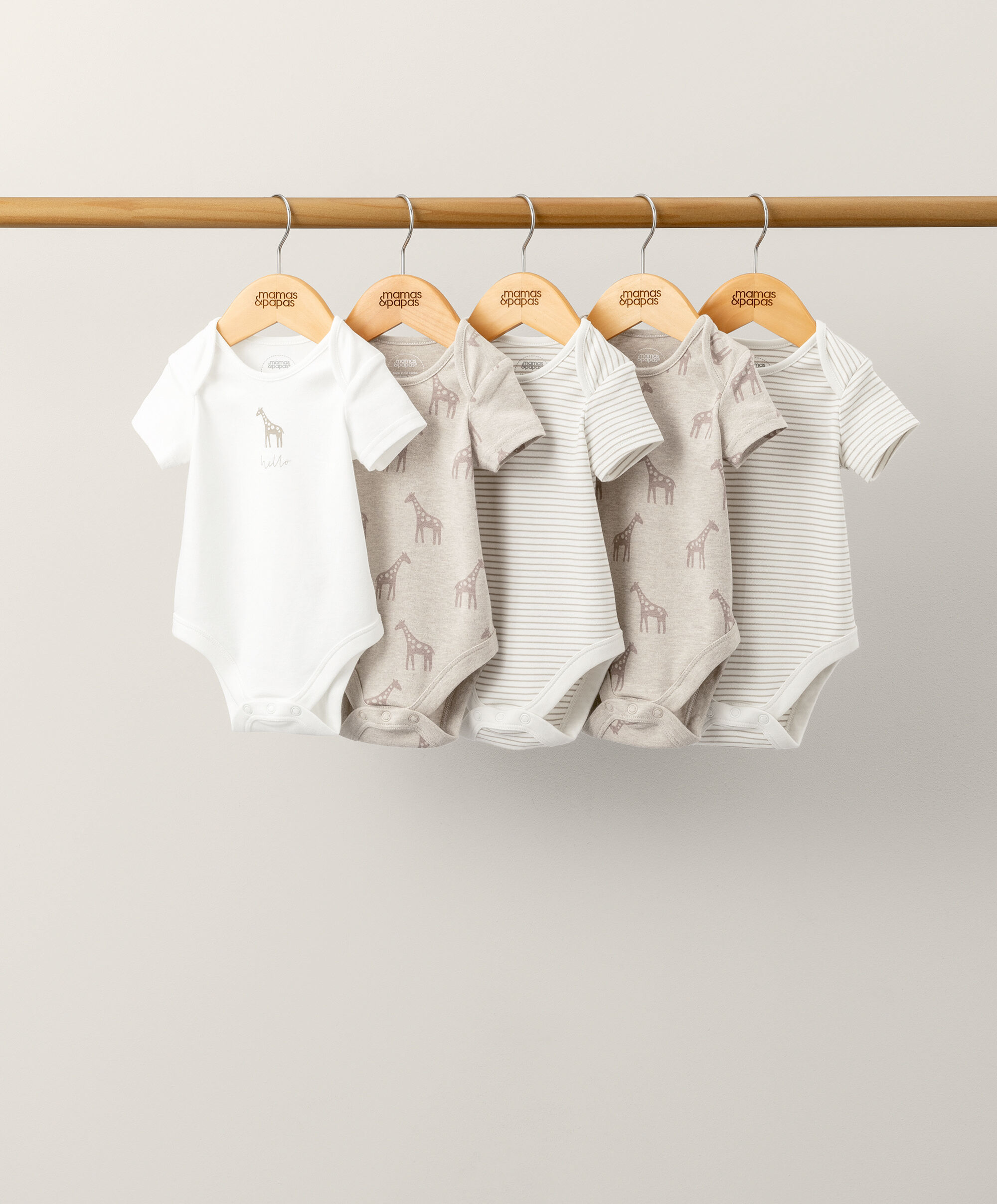 Giraffe Bodysuits (5 pack) - Neutral image number 1