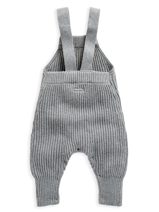 Grey Knitted Ribbed Dungaree image number 2
