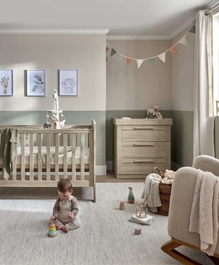 Atlas 2 Piece Cotbed with Dresser Changer Set - Light Oak