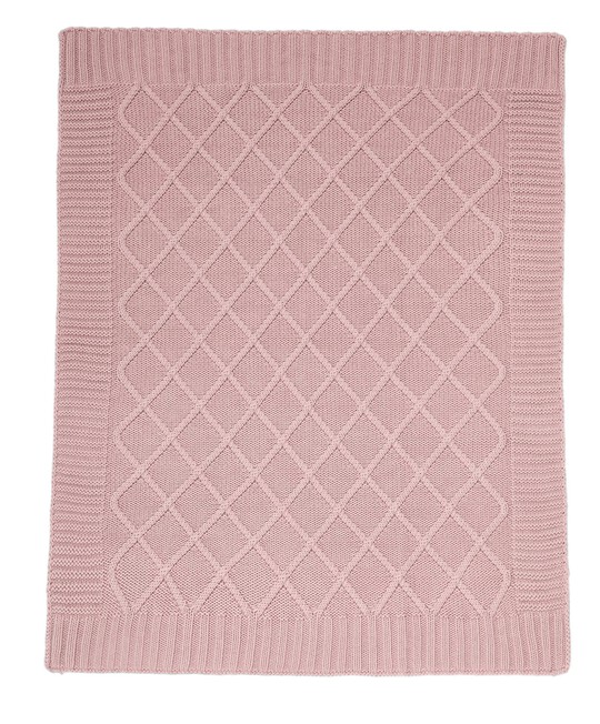 Knitted Blanket - 70 x 90cm - Dusky Rose image number 1