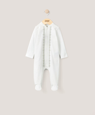Embroidered Eid Sleepsuit - White