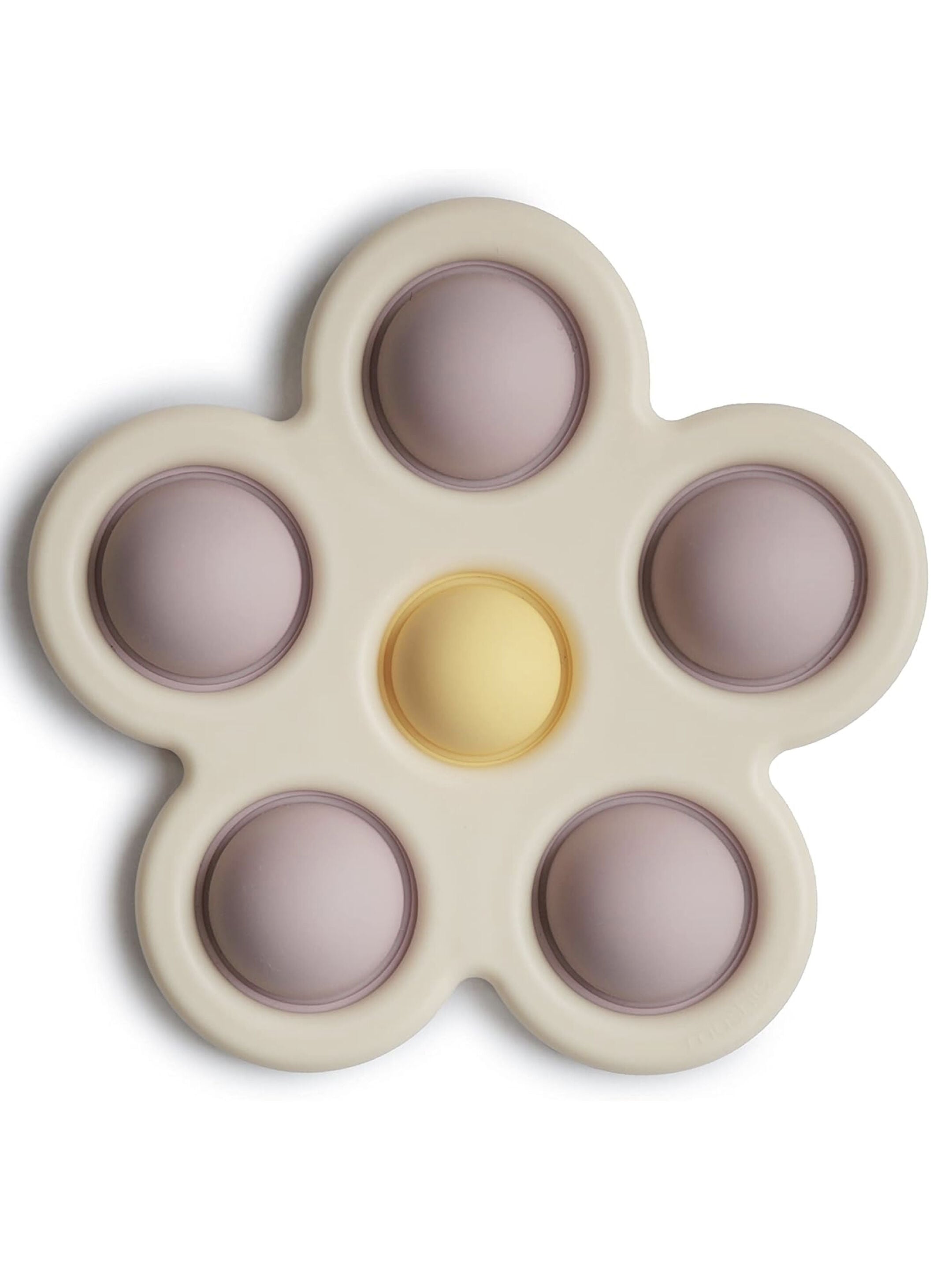 Mushie Flower Press Toy (Soft Lilac/Pale Daffodil/Ivory)