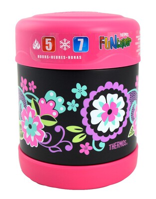 Thermosâ®- Funtainerâ® Stainless Steel Food Jar 290Ml- Black Floral