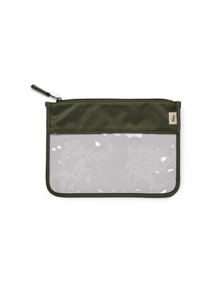 Mamas & Papas Clear Zipper Pouch Large - Green