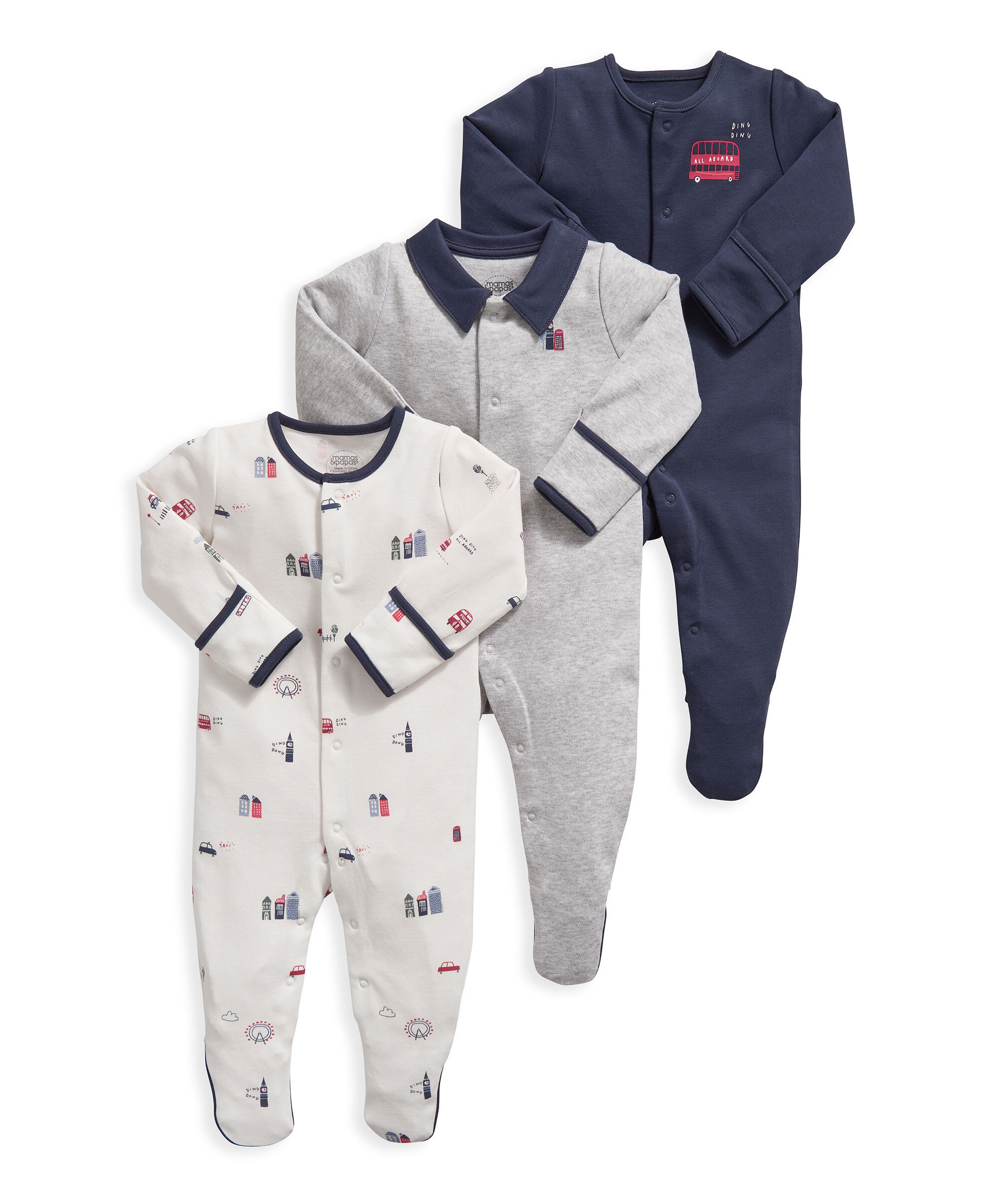 3 Pack London Transport Sleepsuit image number 1