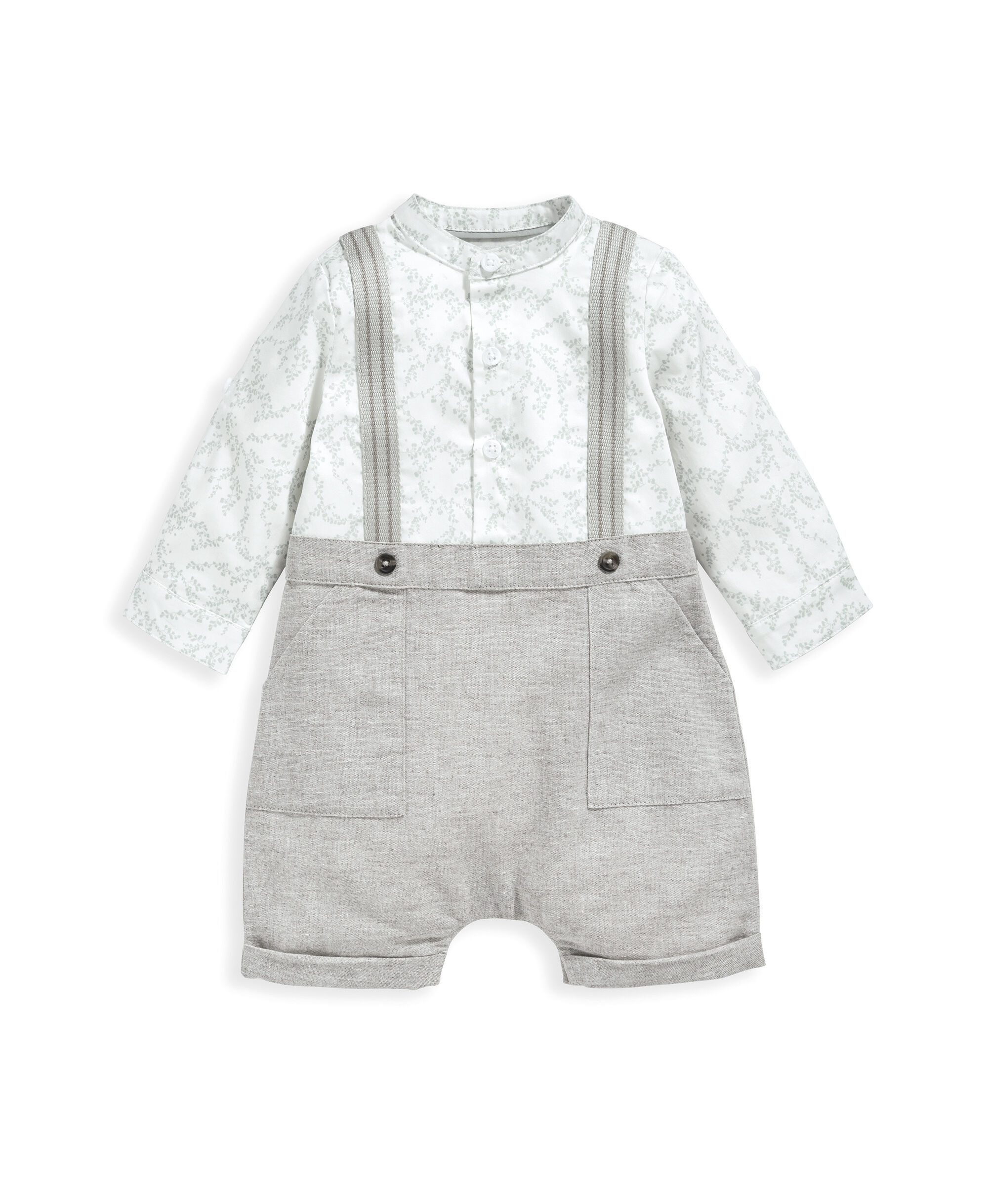 Leaf Print Mock Romper image number 2