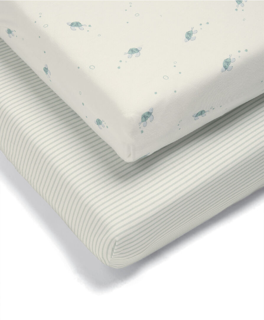 Turtle Cotbed Fitted Sheets - 2 Pack