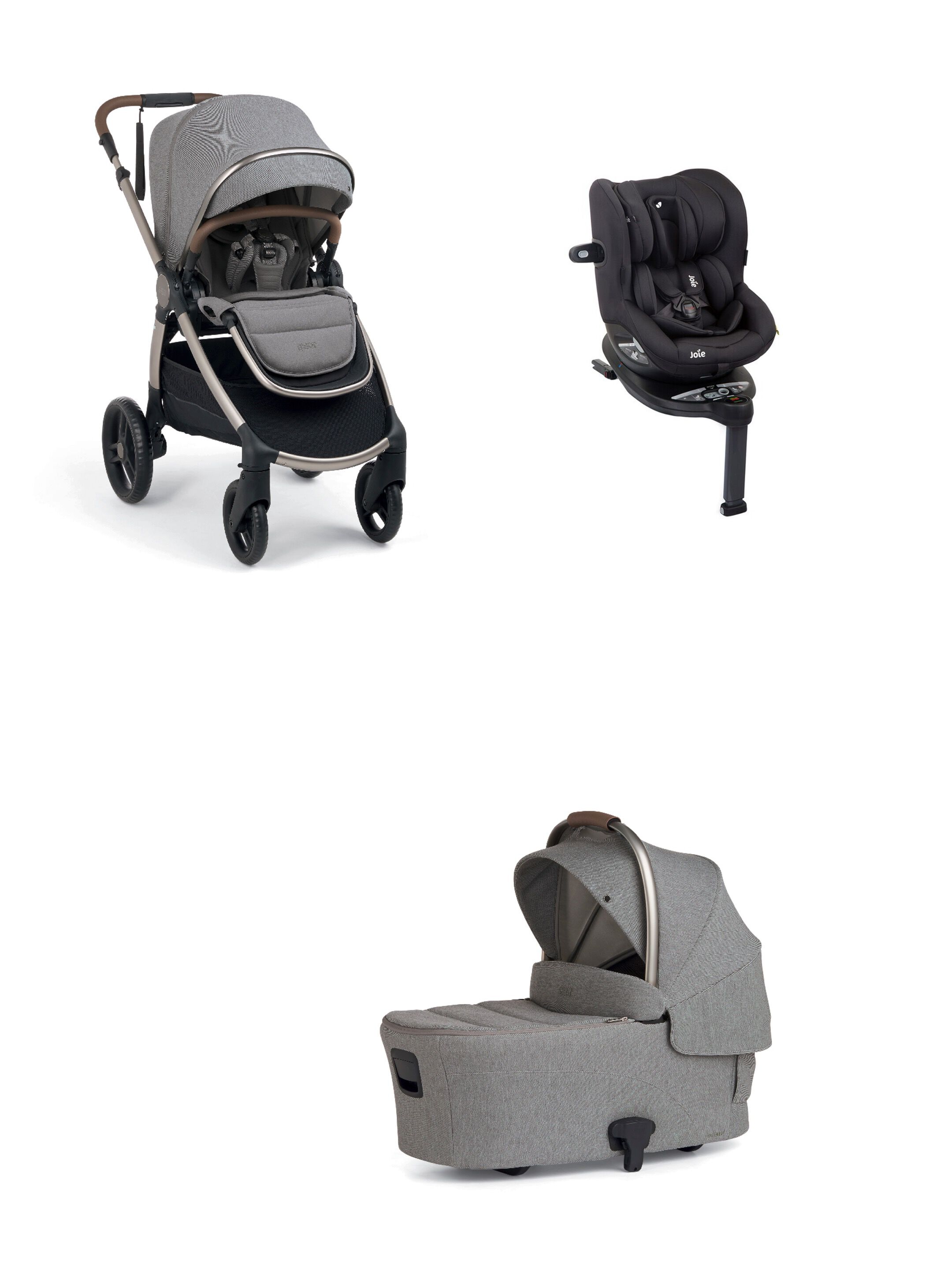 Ocarro 2 Pushchair and Carrycot Bundle with Joie i-Spin 360 Car Seat (3 Pieces) - Eclipse