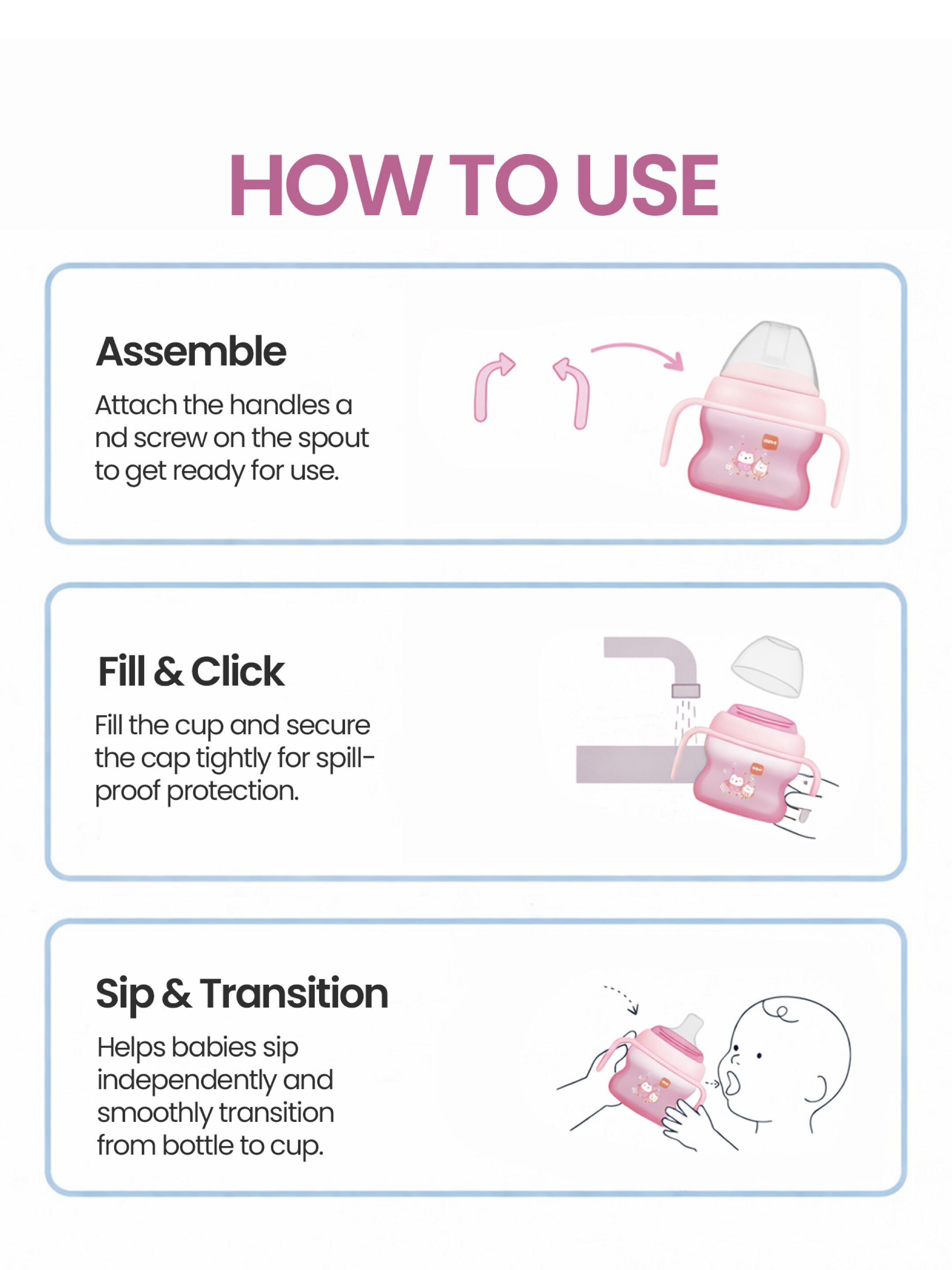 Mam Baby Starter Cup  Silicone Cup - 4 M+ | Fores Pink - 150 Ml - Pack of 1 image number 6