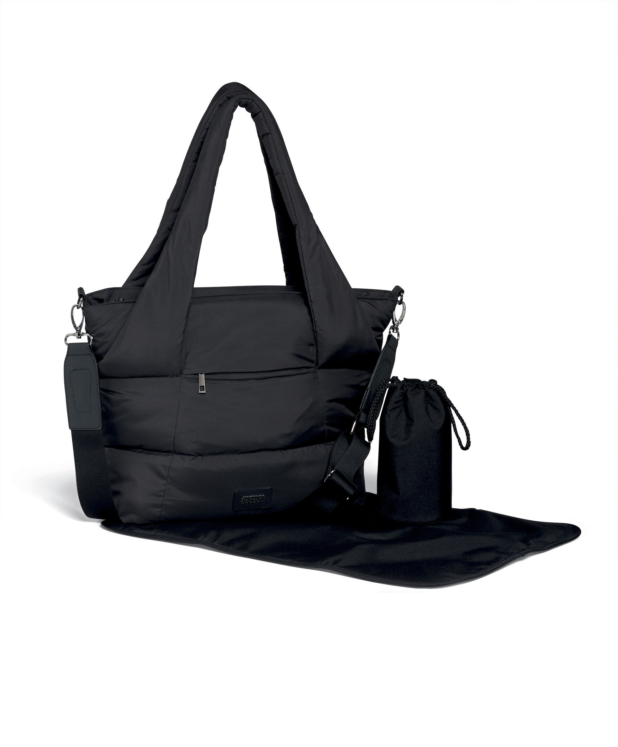 Quilted Tote Bag - Black image number 2