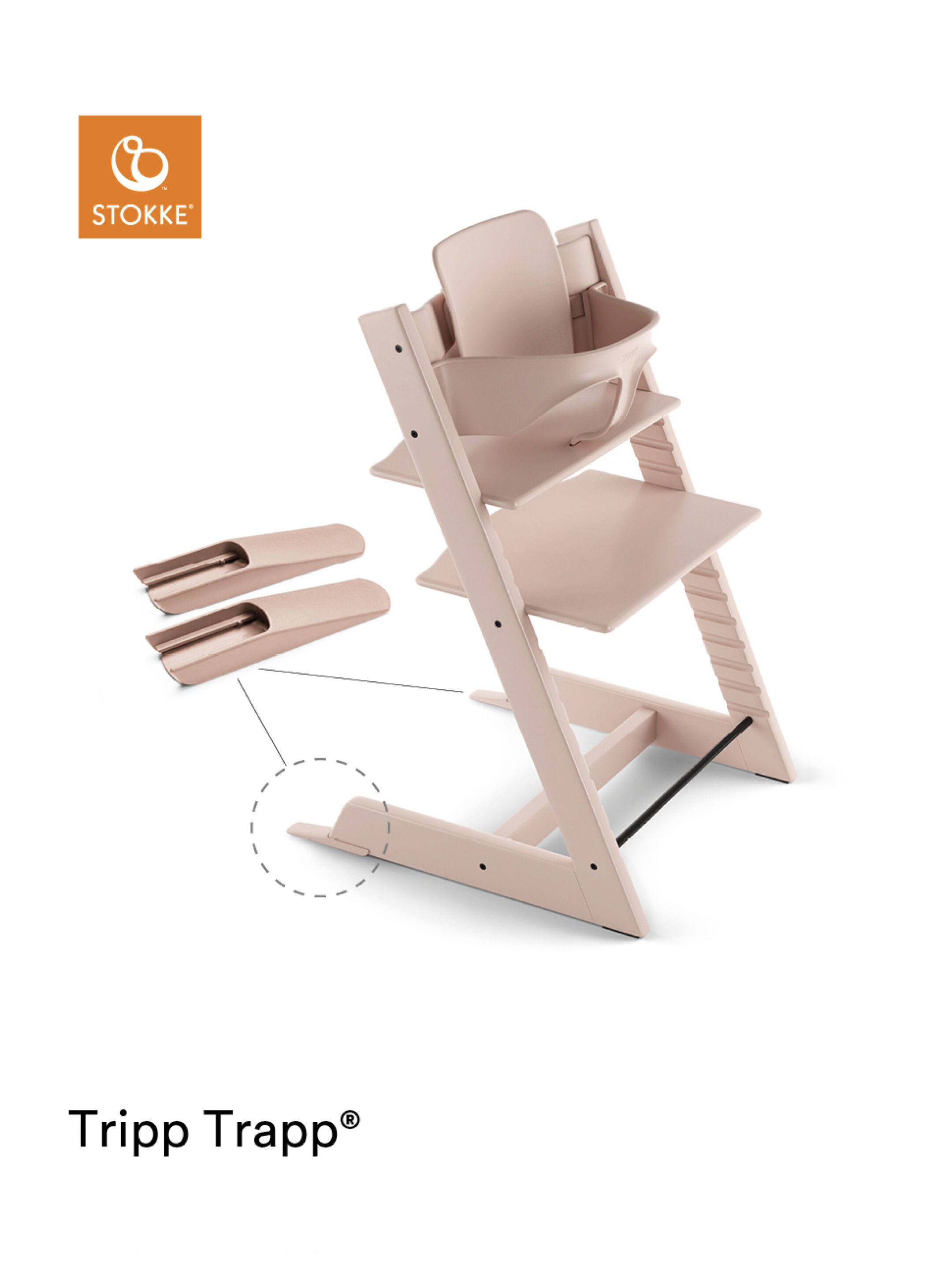 Stokke Tripp Trapp Chair with Baby Set- Serene Pink image number 4