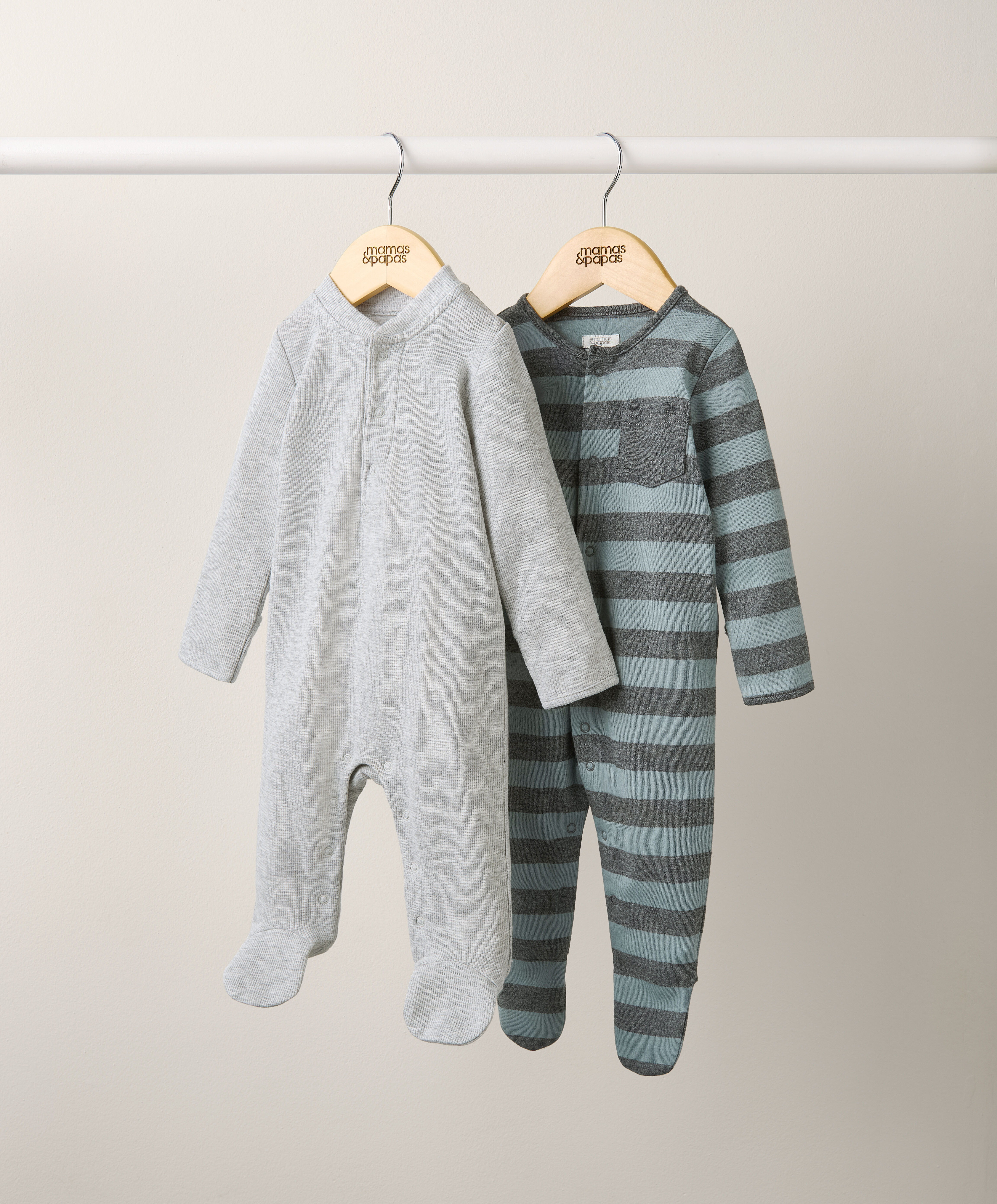 2 Pack Stripe Sleepsuits image number 3