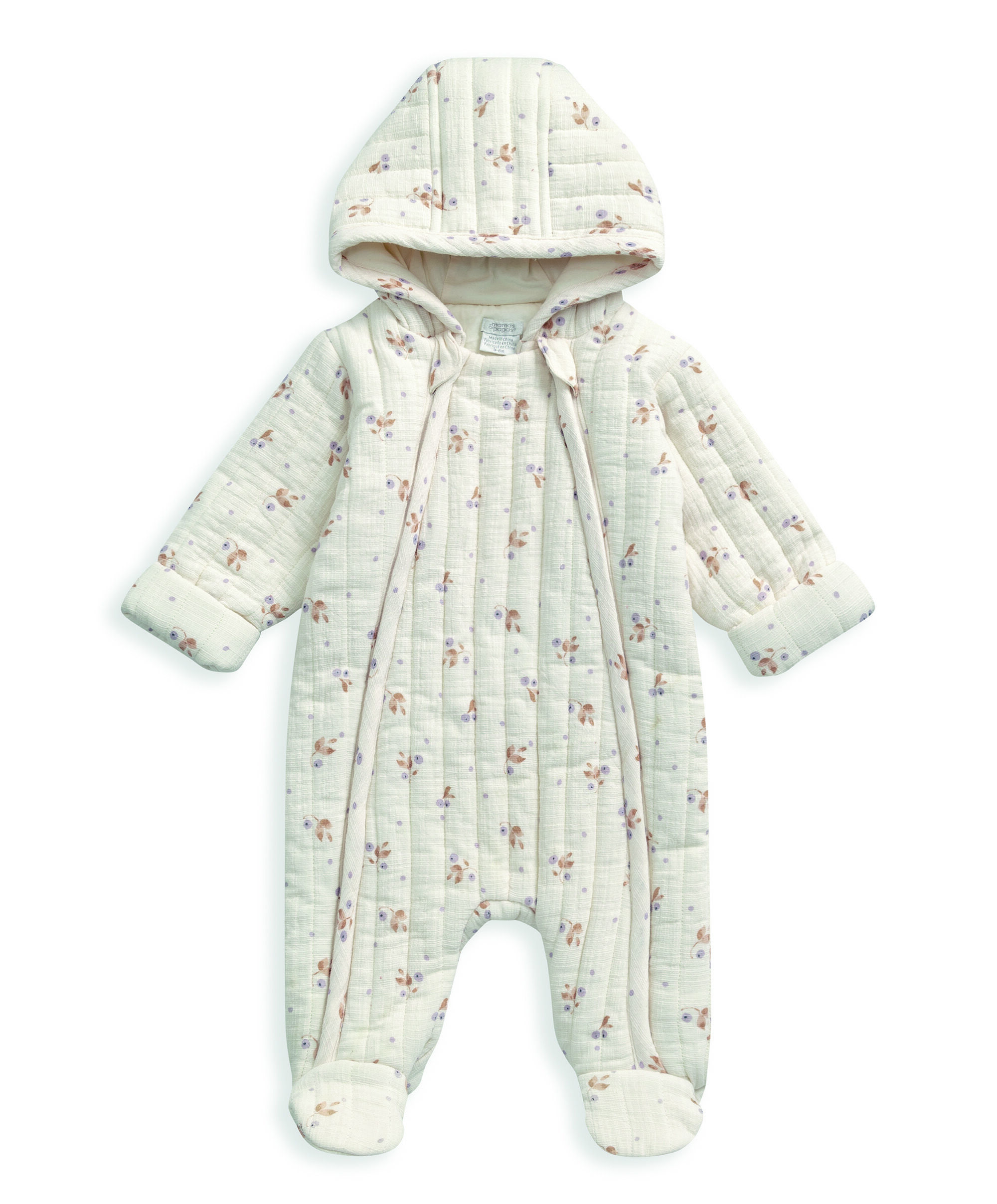 Berry Floral All Over Print Pramsuit image number 2