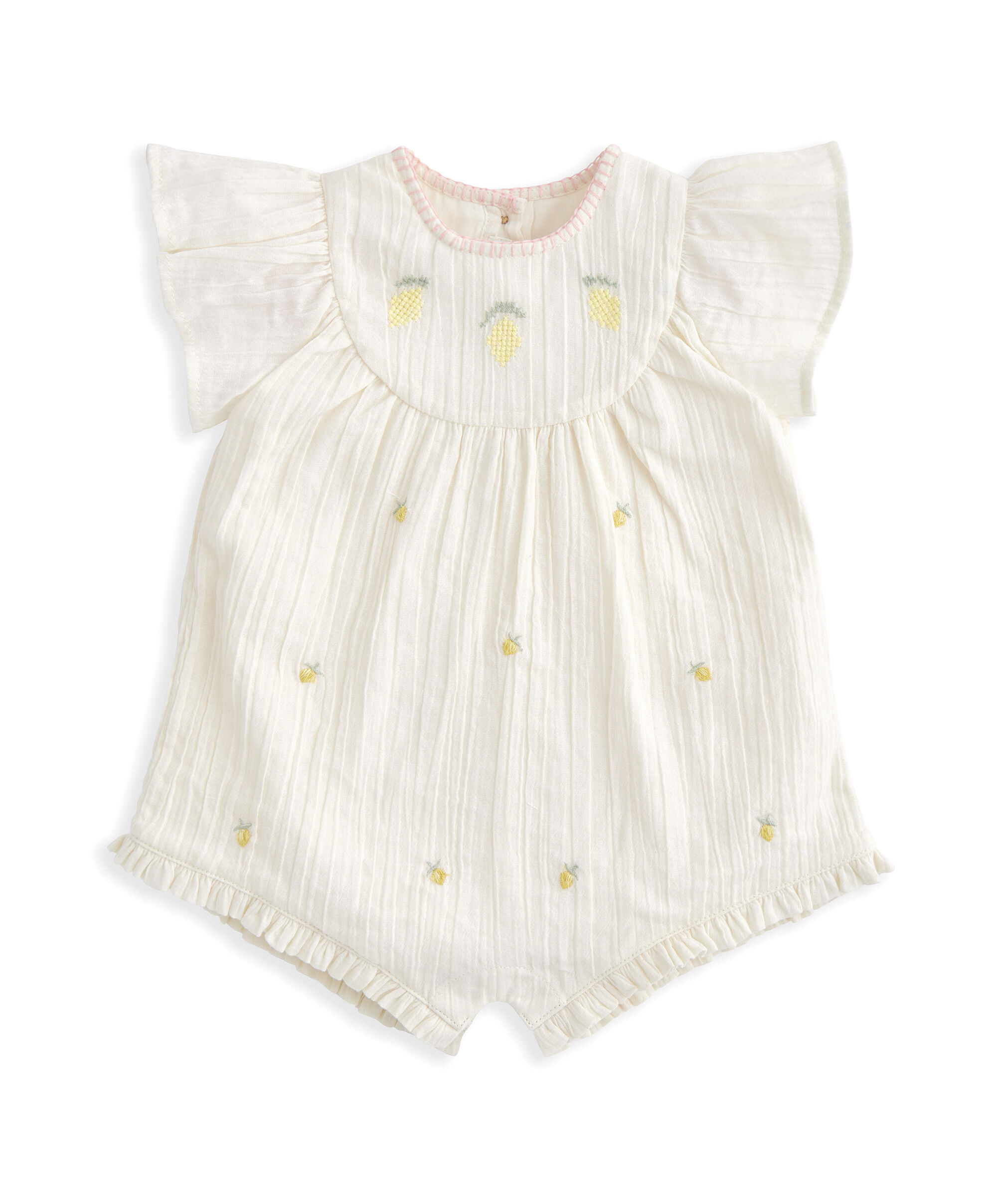 Lemon Embroidered Romper image number 2
