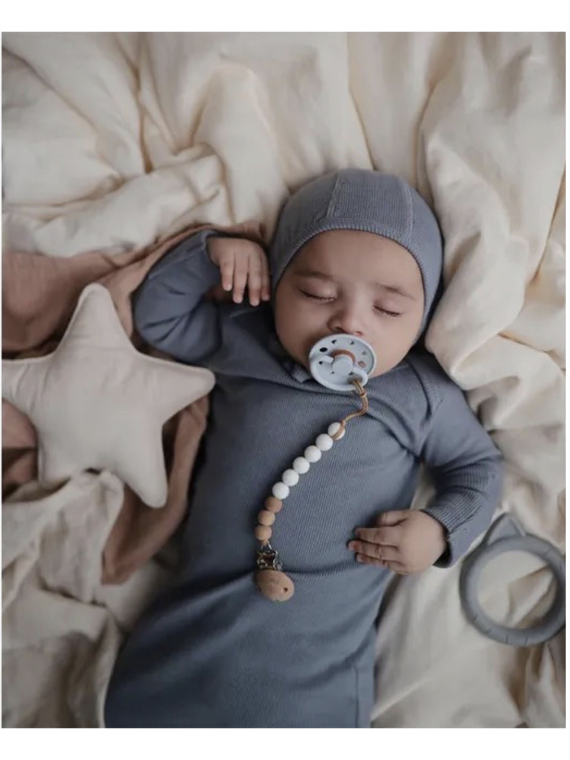 FRIGG Moon Phase Latex Baby Pacifier 6-18M 2-Pack Powder Blue/Slate - Size 2 image number 4