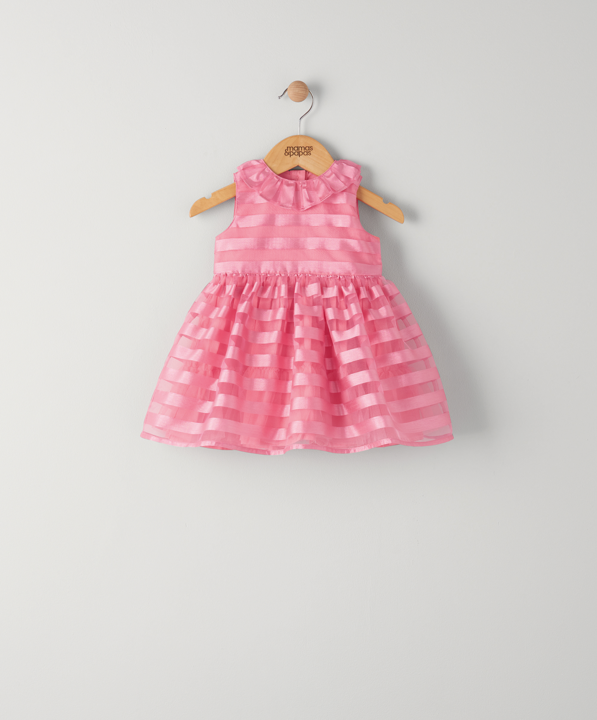 Buy Pink Organza Stripe Dress Baby Girl Dresses Mamas & Papas UAE