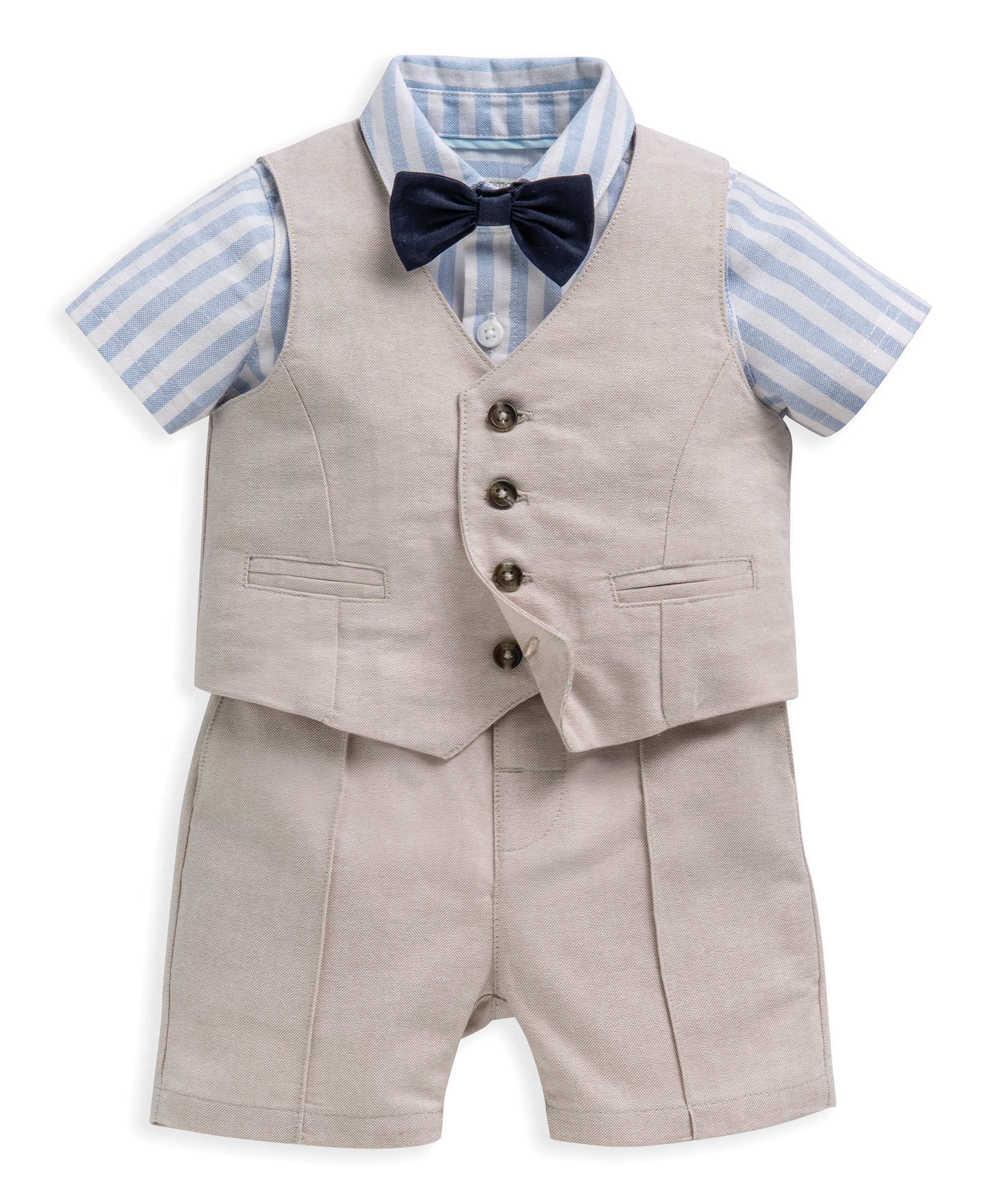 Buy 4 Piece Linen Waistcoat & Shorts Set for AED 209.00 Sets
