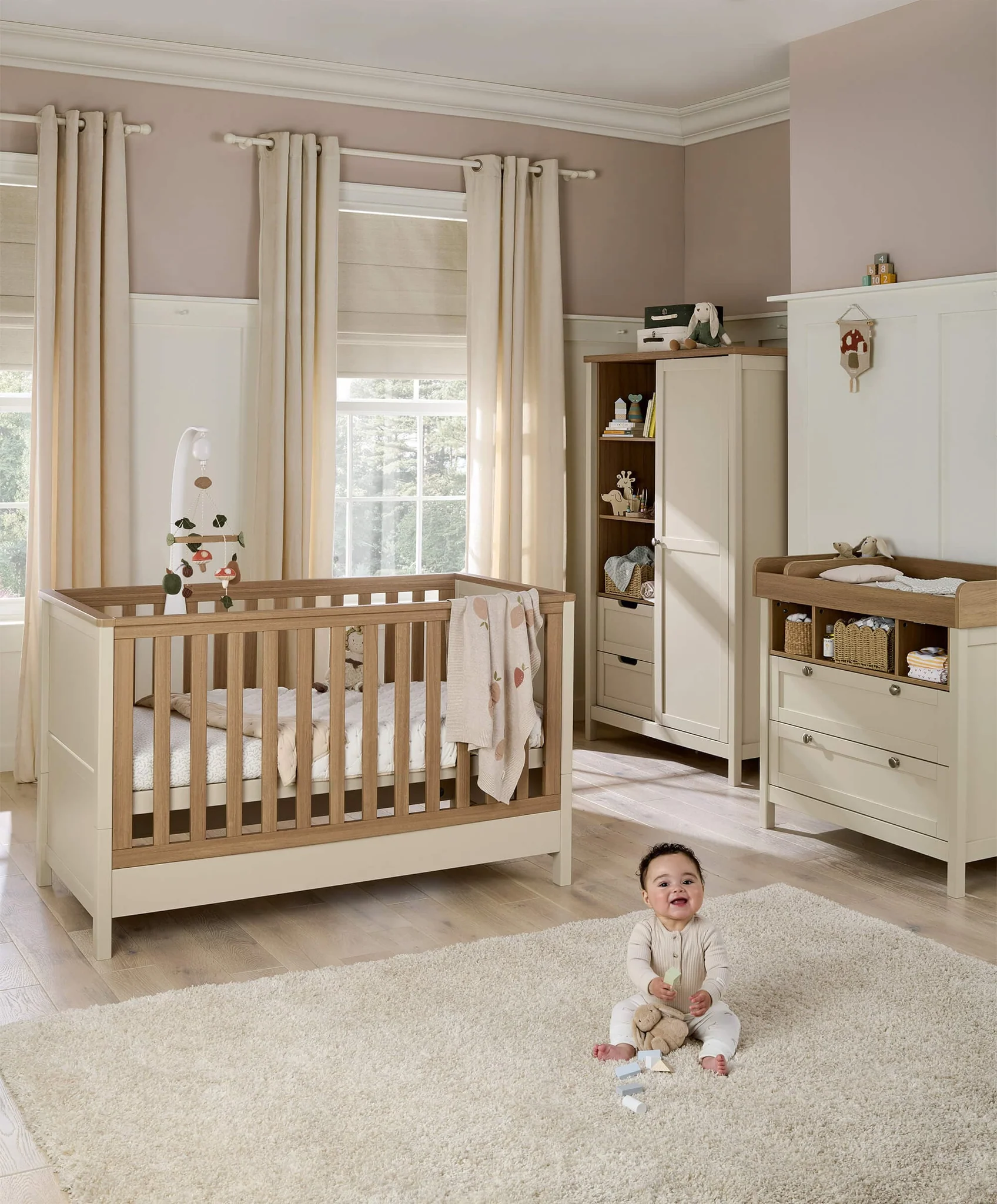 Buy Harwell - Cashmere 3 Piece Cotbed Set with Dresser Changer