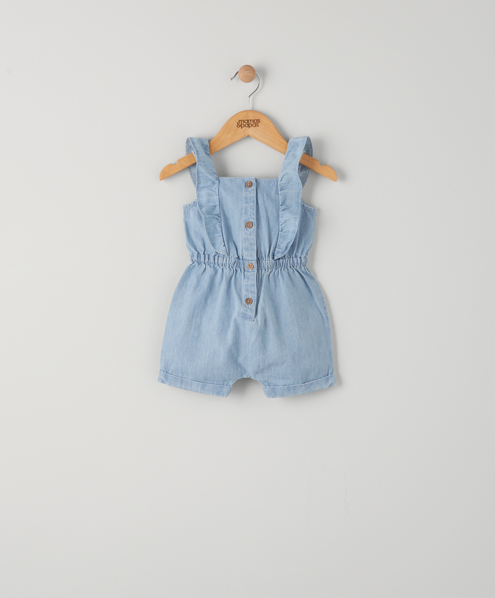 Bebe Abby Chambray Playsuit With Frill - XS18-764